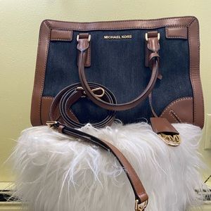 Denim and Brown Handbag/Crossbody